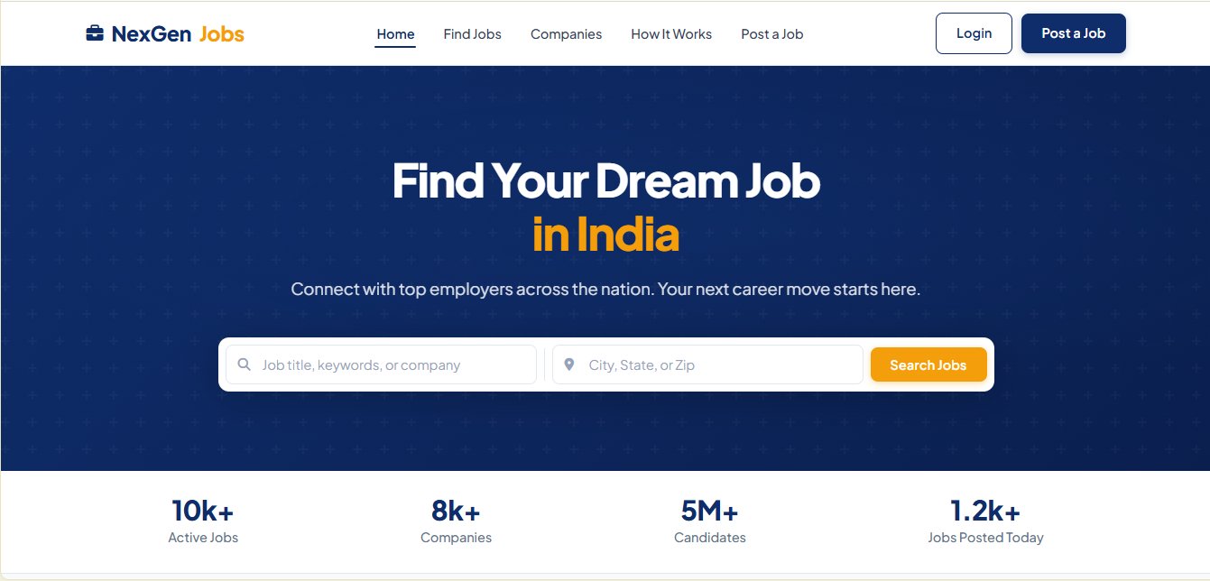 NexGen Jobs — Jobs Portal website by AGS Web Solutions Bangalore